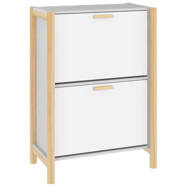 vidaXL Armoire à chaussures Blanc 57 5x33x80 cm Bois d'ingénierie