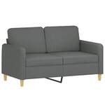 vidaXL Canapé 2 places avec oreillers gris foncé 120 cm tissu