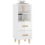vidaXL Buffet Blanc brillant 34 5x34x90 cm Bois d'ingénierie