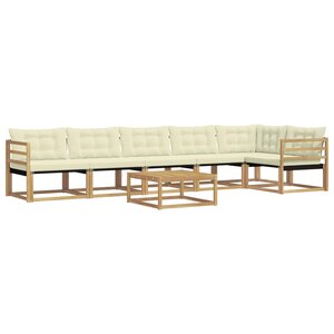 vidaXL Ensemble de canapés d'extérieur 7 Pièces Blanc et crème