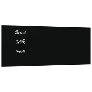 Tableau magnétique panneau écriture école maison bureau mural 50 x 20 cm verre trempé noir 02_0045468
