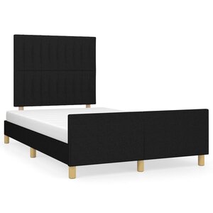 vidaXL Cadre de lit sans matelas noir 120x200 cm tissu