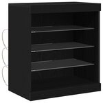 vidaXL Buffet LED Chêne noir 60 5 x 37 x 67 cm Bois d'ingénierie