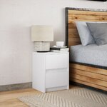 vidaXL Armoire de chevet avec lumières LED blanc bois d'ingénierie