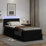 vidaXL Lit avec rangement et LED Noir 90 x 200 cm Cuir synthétique
