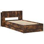 vidaXL Cadre de lit avec rangement Chêne fumé 80 x 200 cm