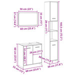 vidaXL Ensemble de meubles de salle de bain 3 Pièces chêne sonoma