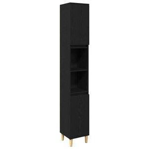 vidaXL Ensemble de mobilier de salle de bain avec stockage 3 Pièces Noir