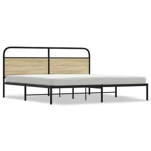 vidaXL Cadre de lit en métal sans matelas chêne sonoma 183x213 cm