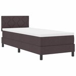 vidaXL Lit à ressorts avec tête de lit Marron foncé 80 x 200 cm tissu