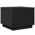 vidaXL Table basse avec lumières LED noir 50x50x40 cm