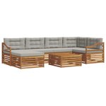 vidaXL Ensemble de canapés d'extérieur 7 pc Gris Naturel et Clair