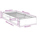 vidaXL Lit de jour sans matelas cire marron 90x190 cm bois pin massif