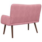 vidaXL Sofa 2 places Rose 115 x 61 x 87 cm Velours (V)