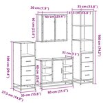 vidaXL Ensemble de meubles de salle de bain 4 Pièces sonoma gris