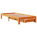 vidaXL Cadre de lit avec tiroirs sans matelas cire marron 75x190 cm