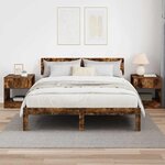 vidaXL Table d'appoint 2 Pièces Chêne fumé 40 5 x 40 x 45 cm