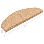 vidaXL Tapis de marches d'escalier 15 Pièces Doré 65x21x4 cm