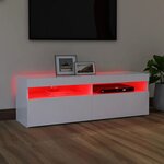 vidaXL Meuble TV avec lumières LED blanc 120x35x40 cm
