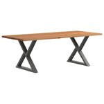 vidaXL Table à manger marron clair bois de chêne massif rectangulaire