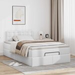 vidaXL Cadre de lit ottoman avec matelas blanc 120x190 cm similicuir