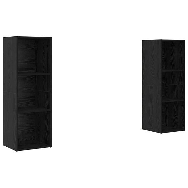 vidaXL Ensemble meuble TV 2 Pièces Chêne noir 107 x 35 x 37 cm