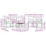 vidaXL Ensemble de canapés d'extérieur 6 pc Blanc et noir