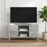 vidaXL Meuble TV 102 x 34 5 x 50 cm Gris béton Bois d'ingénierie