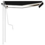 vidaXL Auvent manuel rétractable avec LED 3 5x2 5 m Anthracite