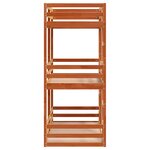 vidaXL Lit superposé triple marron cire 90x190 cm bois de pin massif