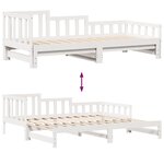 vidaXL Lit de jour avec gigogne et tiroirs sans matelas blanc 80x200cm