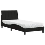 vidaXL Lit avec matelas Hanko noir 80x200 cm tissu
