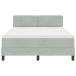 vidaXL Lit à ressort LED avec matelas Gris clair 160 x 200 cm Velours