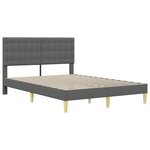 vidaXL Cadre de lit avec tête de lit Gris foncé 140 x 200 cm Tissu