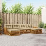 vidaXL Ensemble de canapés d'extérieur 6 pc Naturel et Beige