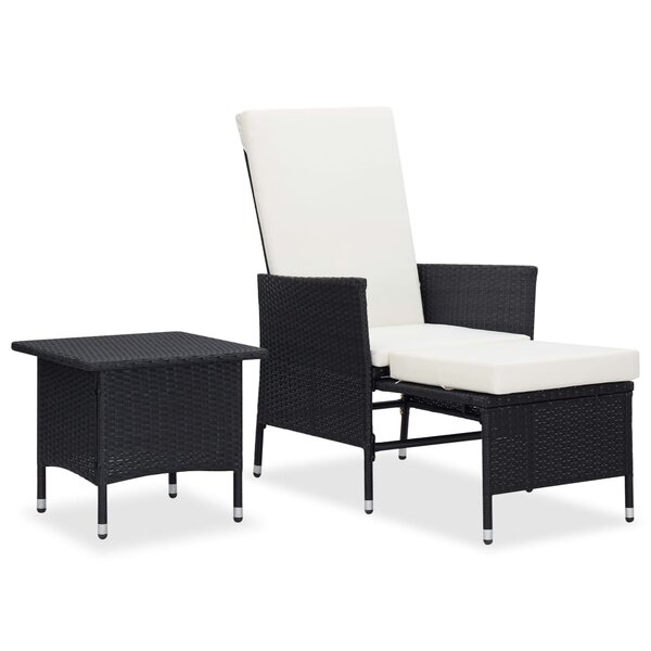 Salon de jardin meuble d'extérieur ensemble de mobilier 2 pièces avec coussins résine tressée noir 02_0015907