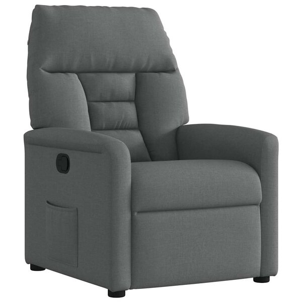 vidaXL Fauteuil inclinable en tissu gris foncé