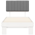 vidaXL Cadre de lit avec tête de lit rembourrée Gris clair 90 x 200 cm