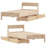 vidaXL Cadre de lit sans matelas 75x190 cm bois de pin massif
