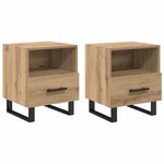 vidaXL Cabinet de chevet 2 Pièces Chêne artisanal 40 x 35 x 47 5 cm