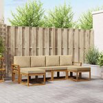 vidaXL Ensemble de canapés d'extérieur 6 pc Naturel et Beige