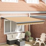vidaXL Auvent rétractable automatique multicolore rayé 300x250 cm