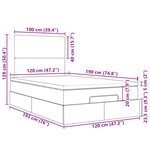 vidaXL Cadre de lit ottoman avec matelas crème 120x190 cm tissu