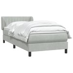 vidaXL Sommier à lattes de lit et matelas gris clair 80x210 cm velours