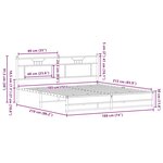 vidaXL Cadre de lit en métal sans matelas chêne marron 183x213 cm
