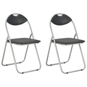 vidaXL Chaises pliantes à manger lot de 2 noir similicuir