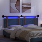vidaXL Tête de lit suspendue Avec lumière LED Bleu PU antique