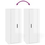 vidaXL Meuble TV mural Blanc brillant 40x34 5x100 cm