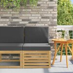 vidaXL Sofa de milieu extérieur Bois d'Acacia Massif Blanc