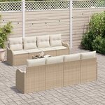 vidaXL Ensemble de canapé de jardin Beige 55 x 55 x 37 cm polyrotin